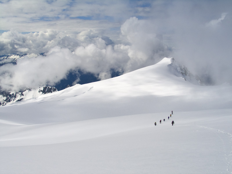 Climbers Ascending The Sulphide Glacier